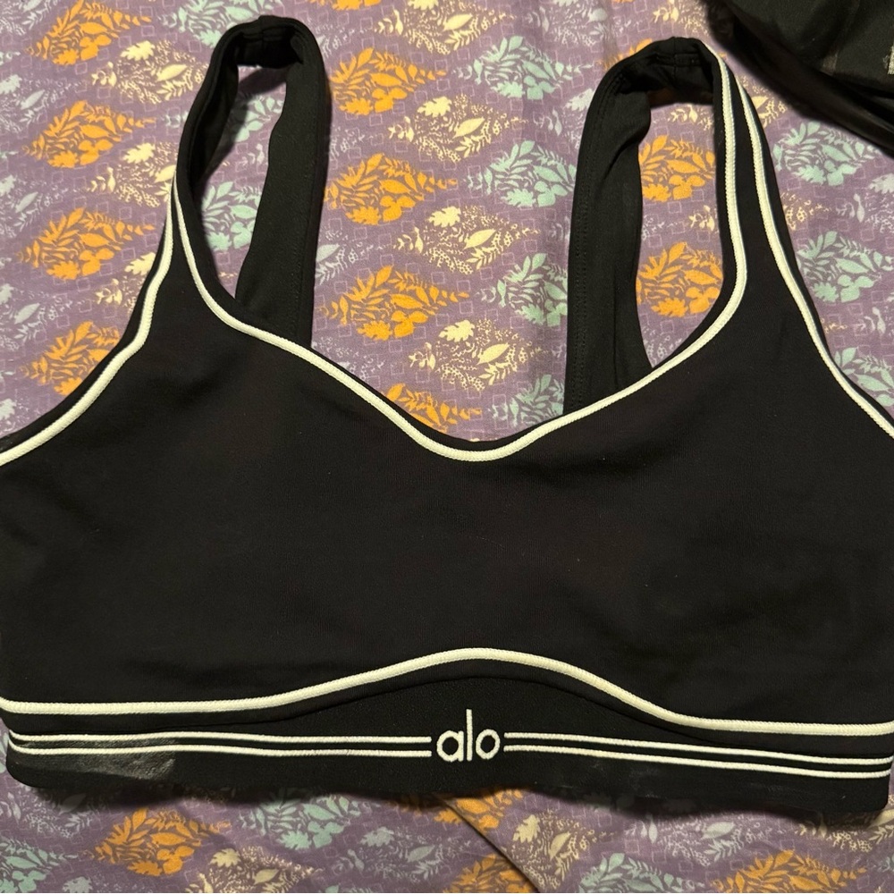 ALO Yoga Black and White Sports Bra